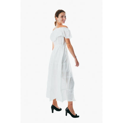 Casual off white dress for women clothing