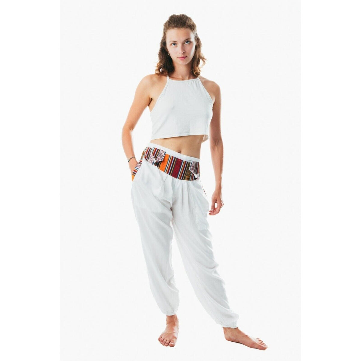 Unisex boho hippie free size multicolor pants for men and women