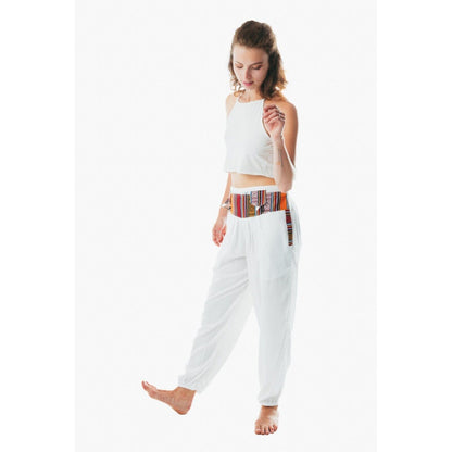 Unisex boho hippie free size multicolor pants for men and women