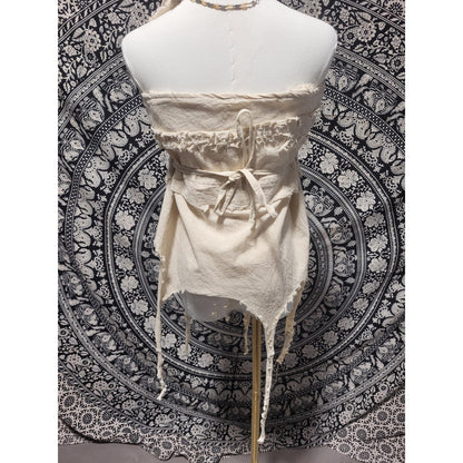 Handmade Asymmetrical Fairycore Halter Top & Skirt | Raw Edge Boho Festival Wear