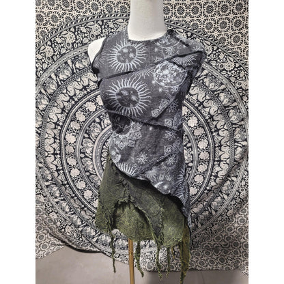 Ragged Edge Boho Festival top | tie dye crop tops