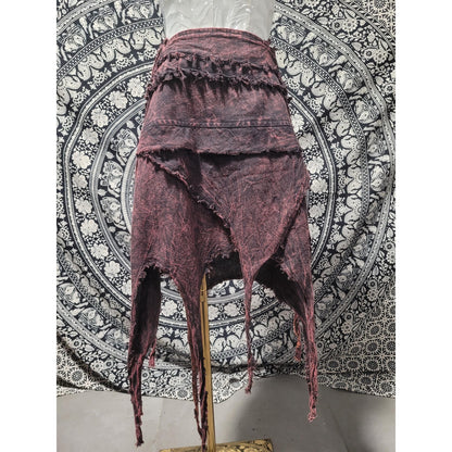 Handmade Asymmetrical Fairycore Halter Top & Skirt | Raw Edge Boho Festival Wear