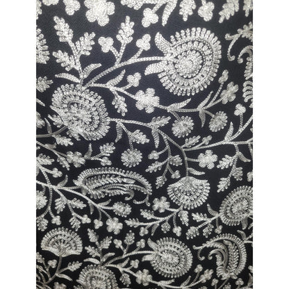 Elegant Black and White Embroidered Shawl – Boho Chic Statement Wrap