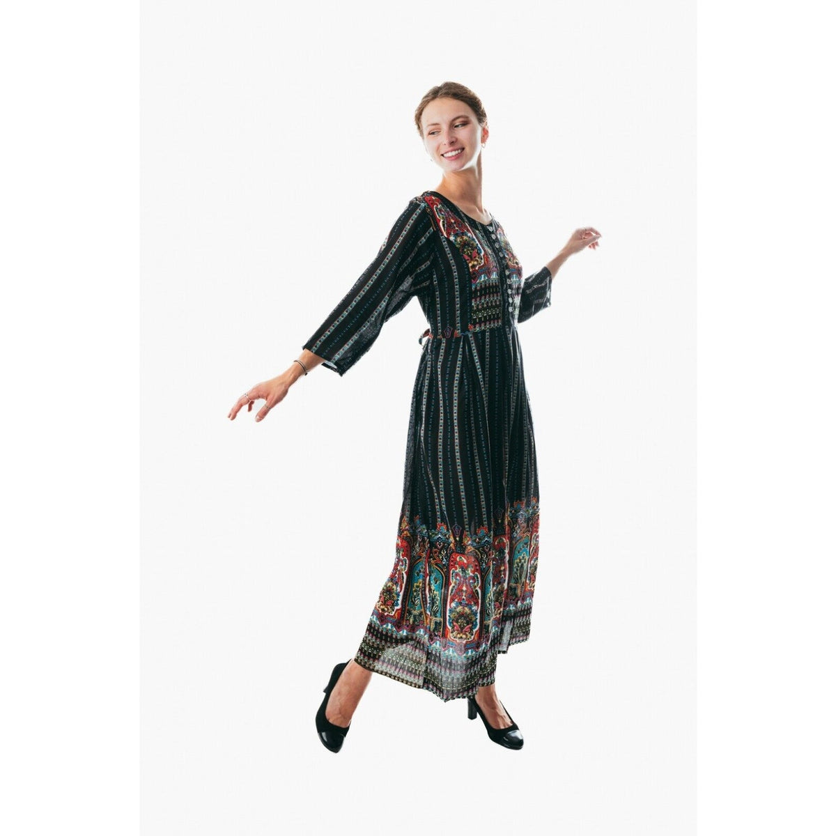 Casual longsleeved flowy sundress for women 