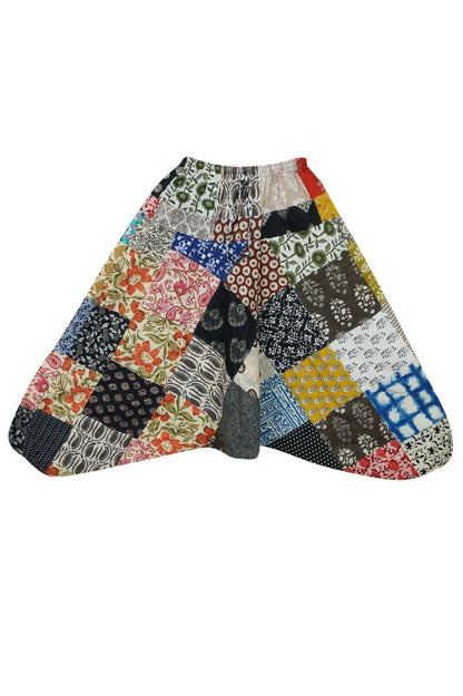 Unisex patchwork cotton harem pajama pants balloon trouser for men and women