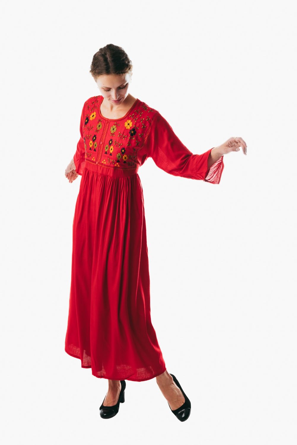 Printed casual cotton caftan maxi dress for women's wear