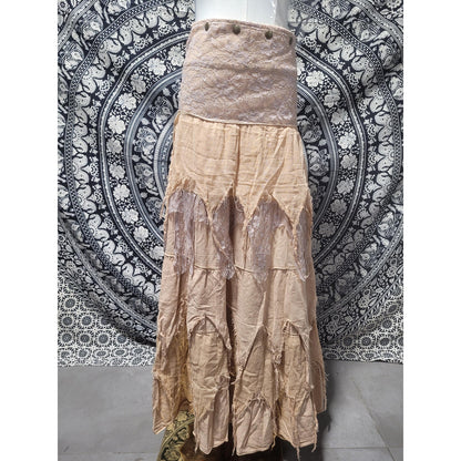 Raw Cotton Wrap Skirt - Moonrise Nepali Bohemian Festival Clothing