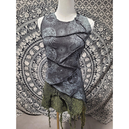 Ragged Edge Boho Festival top | tie dye crop tops