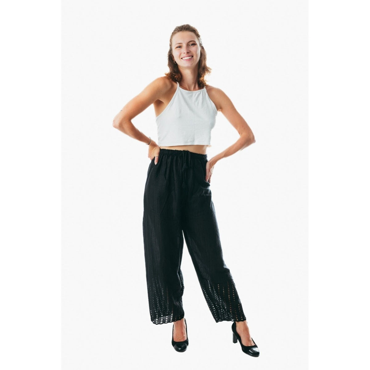 Women black pants boho hippie aladdin alibaba harem straight pants one size trou