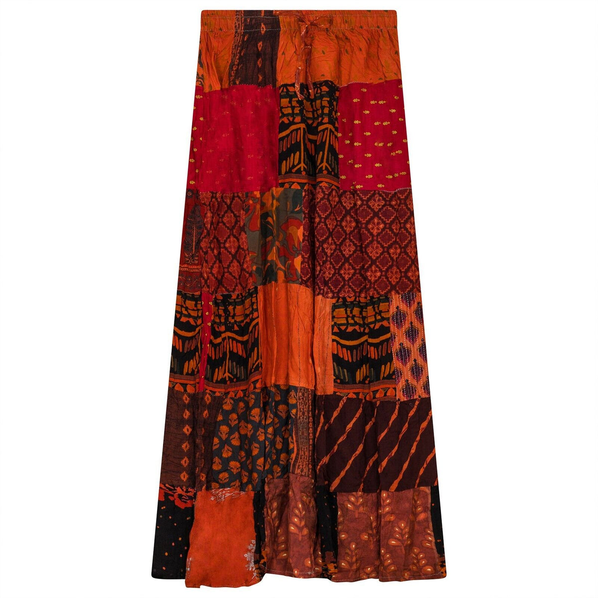 Fashionable Hippie and boho patchwork maxi long skirt for women