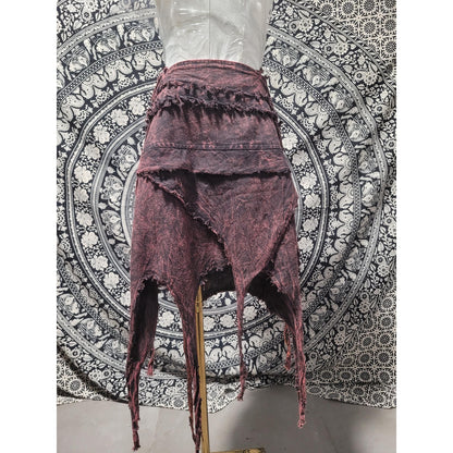 Handmade Asymmetrical Fairycore Halter Top & Skirt | Raw Edge Boho Festival Wear