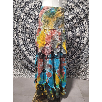 Raw Cotton Wrap Skirt - Moonrise Nepali Bohemian Festival Clothing