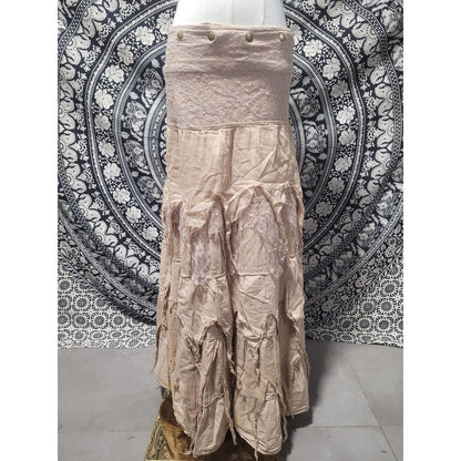 Raw Cotton Wrap Skirt - Moonrise Nepali Bohemian Festival Clothing