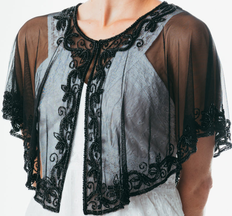 Handmade & Beaded sequin poncho/shrug/capelet for women