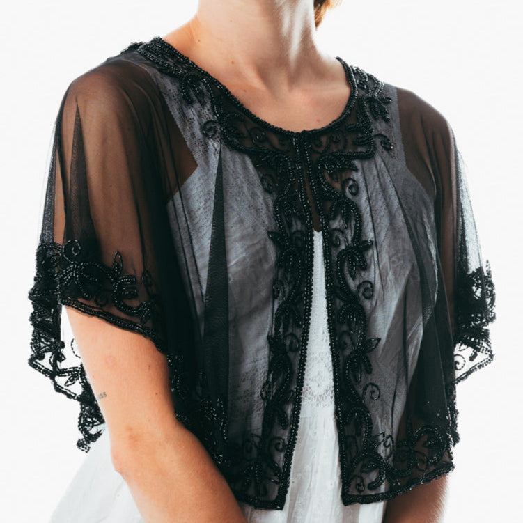 Handmade & Beaded sequin poncho/shrug/capelet for women