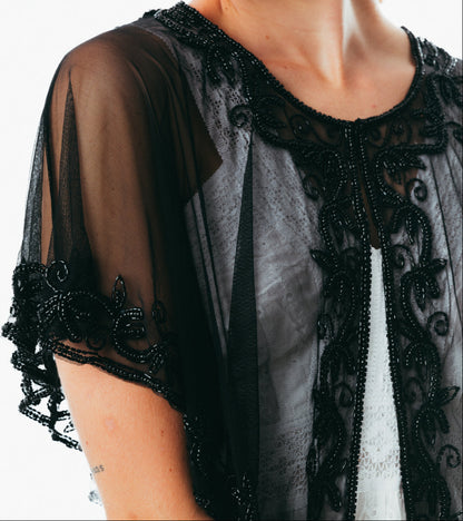 Handmade & Beaded sequin poncho/shrug/capelet for women