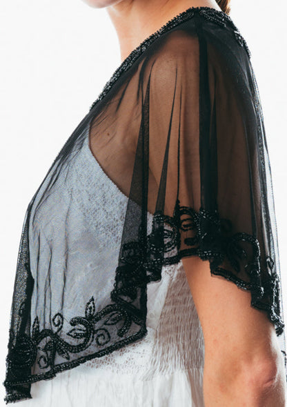 Handmade & Beaded sequin poncho/shrug/capelet for women