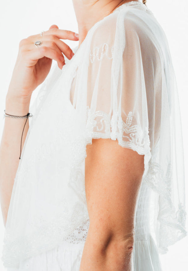 Handmade & Beaded sequin poncho/shrug/capelet for women