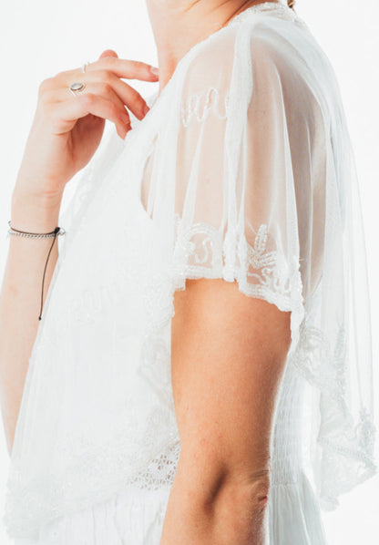 Handmade & Beaded sequin poncho/shrug/capelet for women