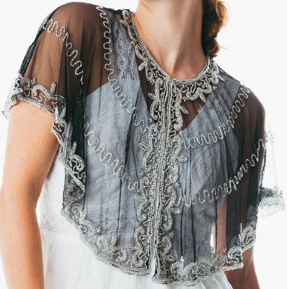 Handmade & Beaded sequin poncho/shrug/capelet for women