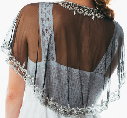 Handmade & Beaded sequin poncho/shrug/capelet for women