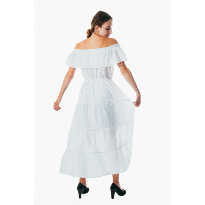 Casual off white dress for women clothing