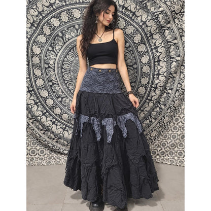 Raw Cotton Wrap Skirt - Moonrise Nepali Bohemian Festival Clothing
