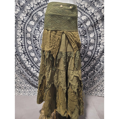 Raw Cotton Wrap Skirt - Moonrise Nepali Bohemian Festival Clothing