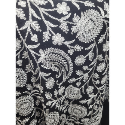 Elegant Black and White Embroidered Shawl – Boho Chic Statement Wrap