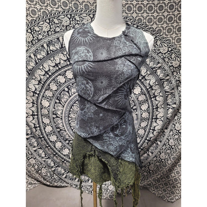 Ragged Edge Boho Festival top | tie dye crop tops
