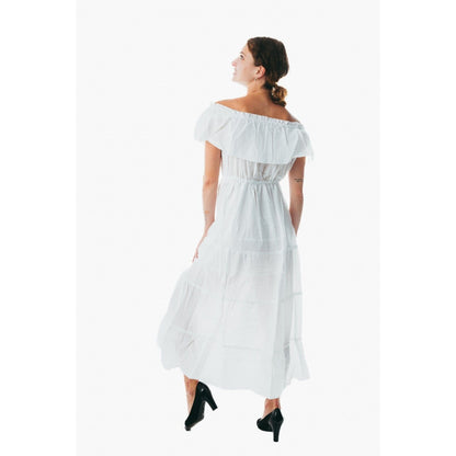 Casual off white dress for women clothing