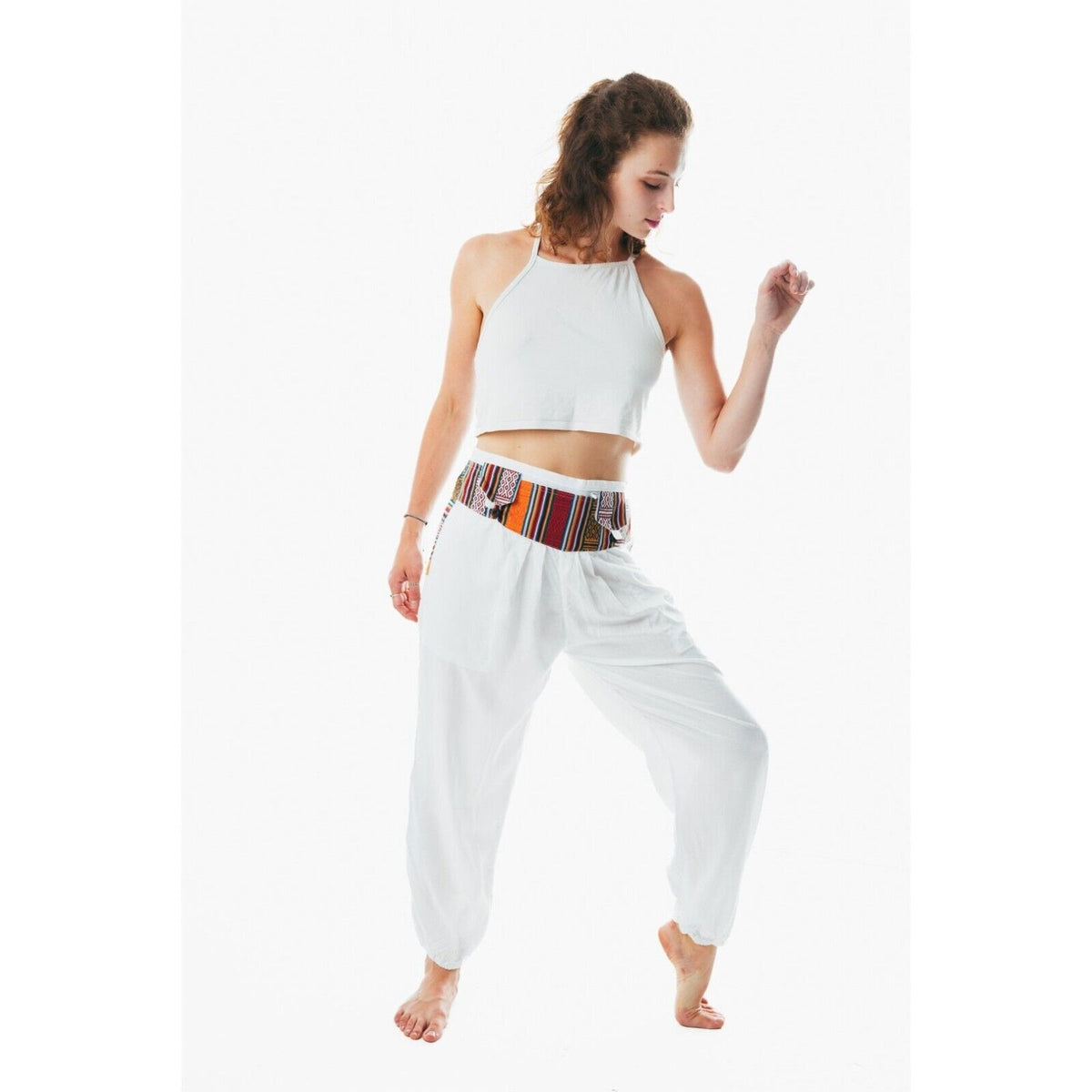 Unisex boho hippie free size multicolor pants for men and women