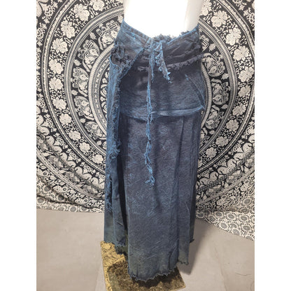 Boho Wrap Maxi Skirt, Fairycore Pixie Skirt, Asymmetrical Drape Skirt, Hippie Festival Clothing, Elven Bohemian Fashion